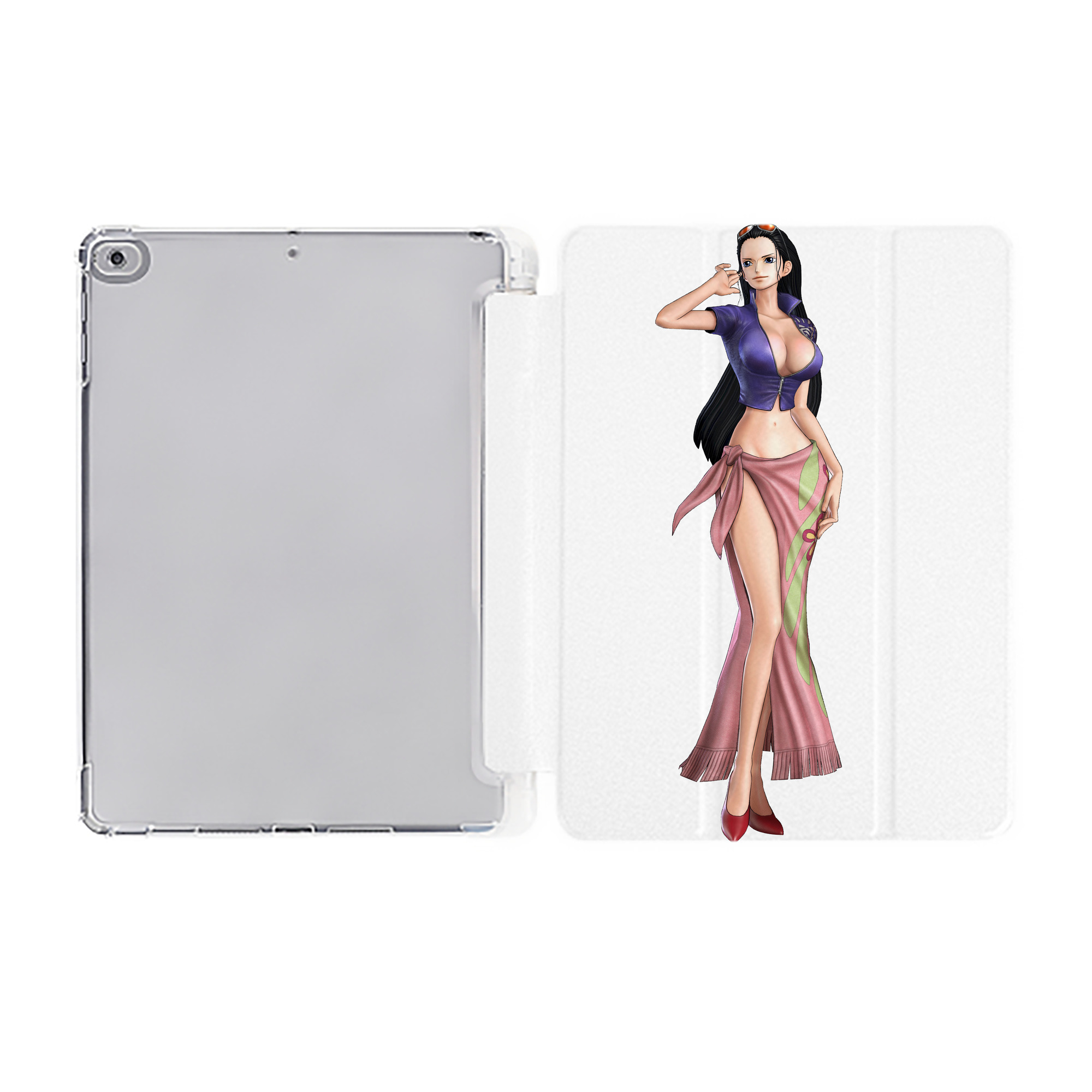 （画像用） ワンピース ニコ・ロビン ONE PIECE Nico Robin IPad ケース ペン収納付き 三つ折りスタンド PUレザー×シリコン 対応機種9.5/10.5/10.9インチ